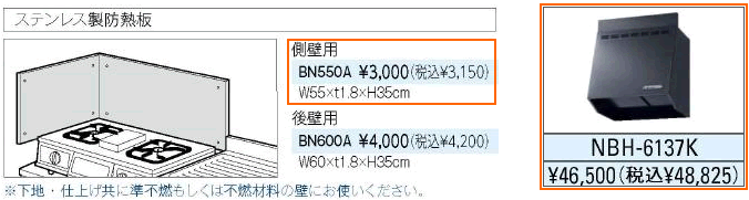 ステンレス製防熱板